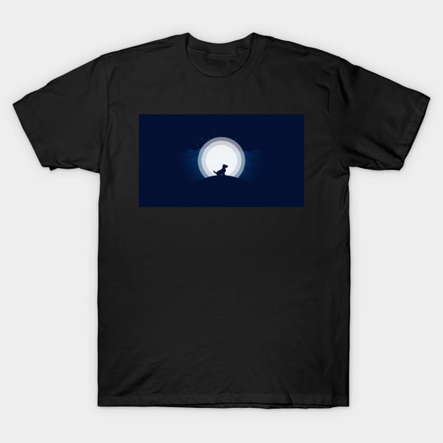 Dog and Moon T-Shirt by BokeeLee